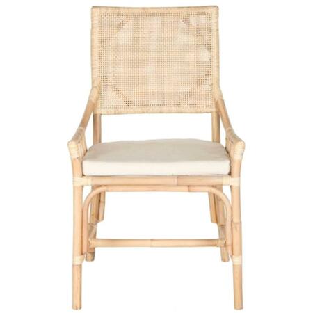 SAFAVIEH Donatella Accent Chair- Natural White Wash - 37 x 24 x 22 in. SEA4012A